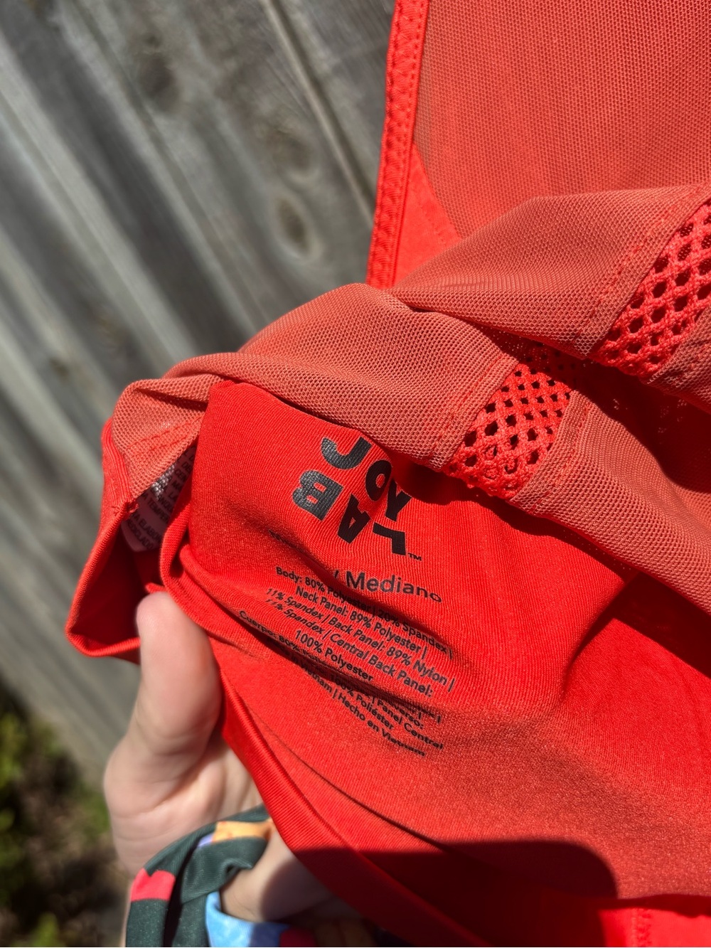 JoyLab Bright Coral Workout Athletic Top - Picture 3 of 3